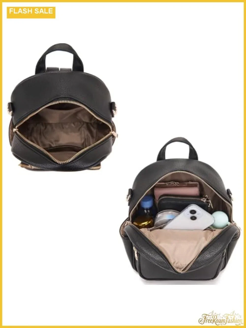 Faux Leather Small Backpack Purse with RFID Wallet Adjustable Strap
